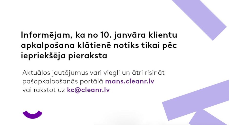 Informācija par klientu apkalpošanu klātiene