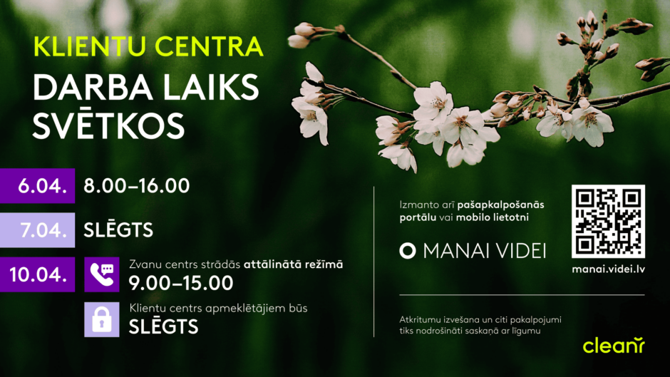 Klientu centra darba laiks lieldienās