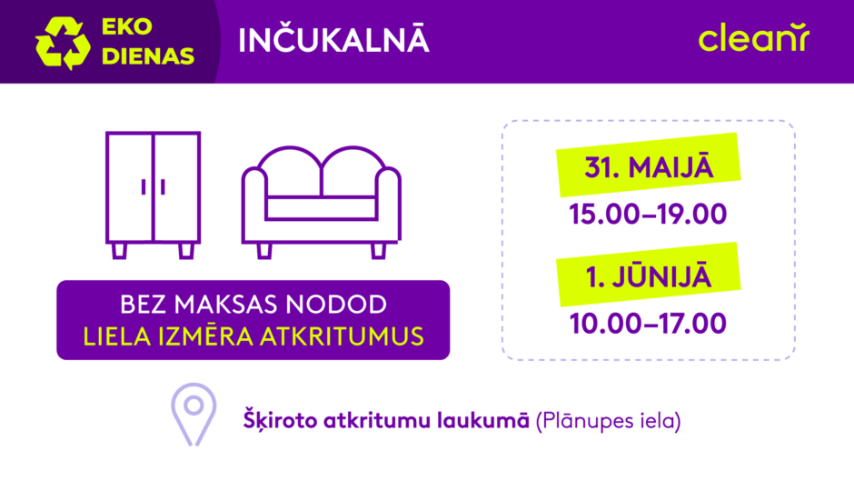 Eko dienas inčukalnā nodod liela izmēra atkritumus