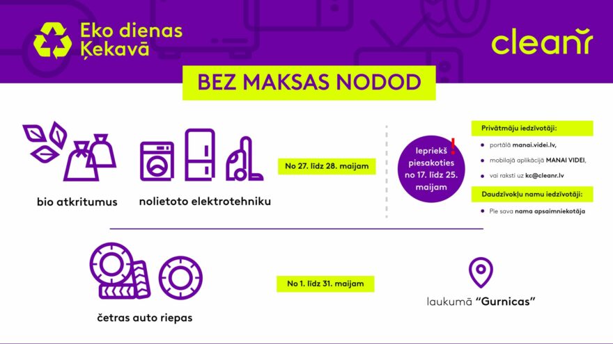 Eko dienas Ķekavā 27. un 28. maijā