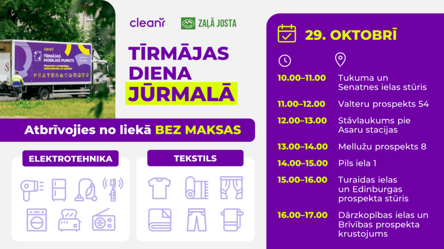 Tīrmājas diena Jūrmalā 29. Oktobrī