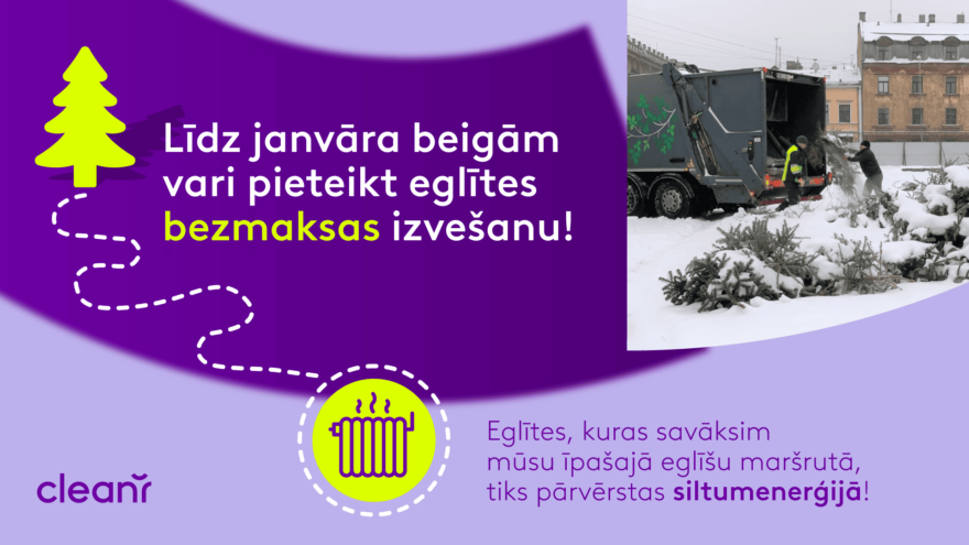 Bezmaksas eglīšu izvešanu līdz janvāra beigām