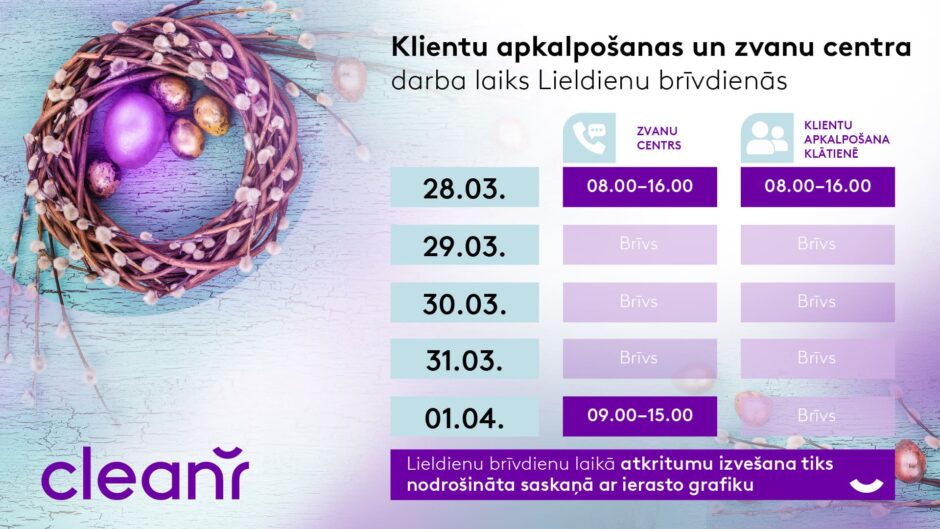 Darba laiks lieldienu brīvdienās