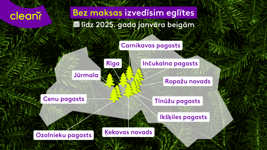 Bezmaksas eglīšu izvešana līdz 2025. gada janvāra beigām