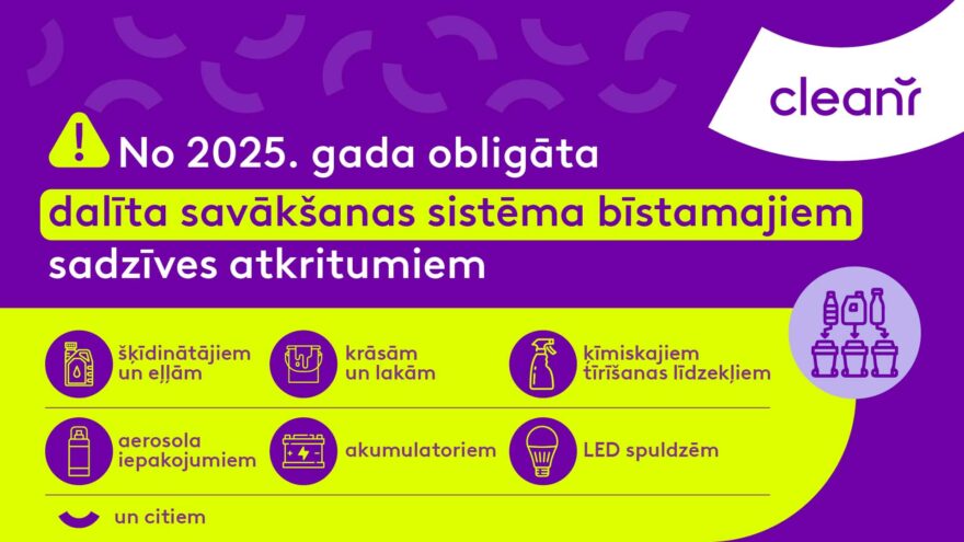 Obligāta dalīta savākšāna bīstamajiem sadzīves atkritumiem
