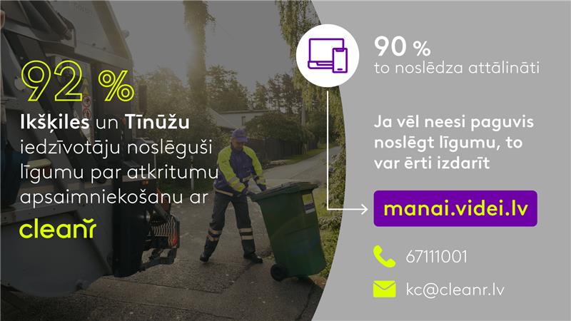 92 % Ikšķiles un Tīnužu iedzīvotāju noslēguši līgumu
