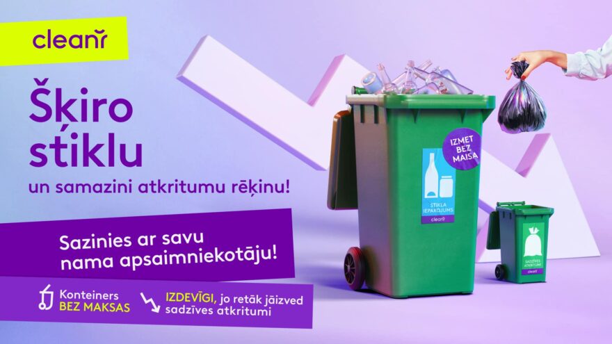 Šķiro stiklu un samazini atkritumu rēķinu