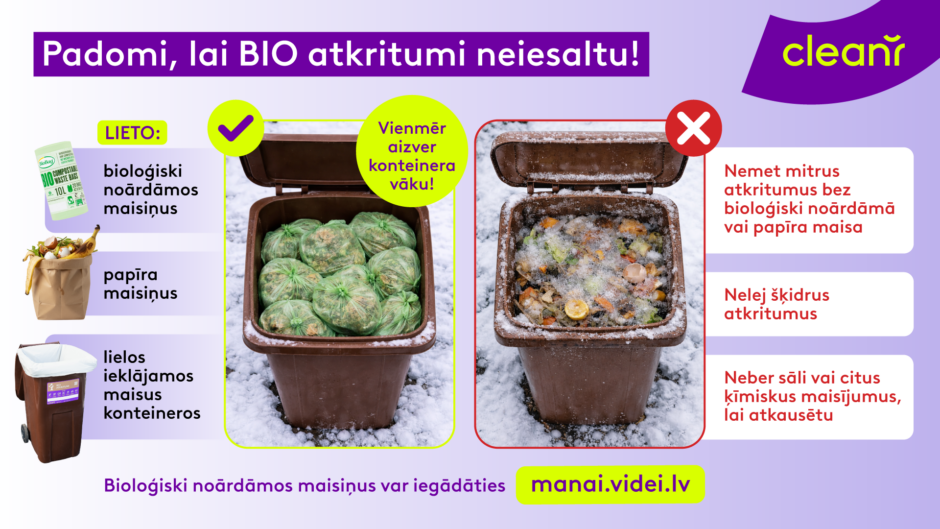 bio atkritumu iesalšanas komunikācija