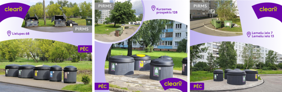 pazemes konteineri pirms un pēc